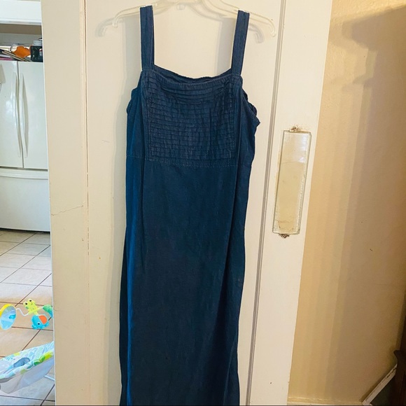 WOMENS COUNTRYWEAR CASUALS DENIM DRESS AND BLOUSE SET SIZE LARGE vintage Retro - Picture 12 of 14